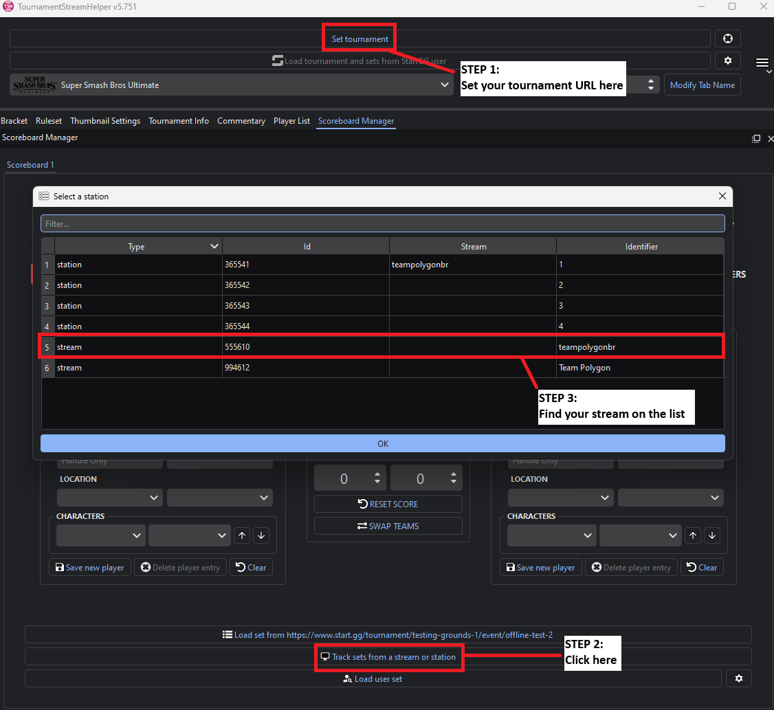 How to set up TournamentStreamHelper